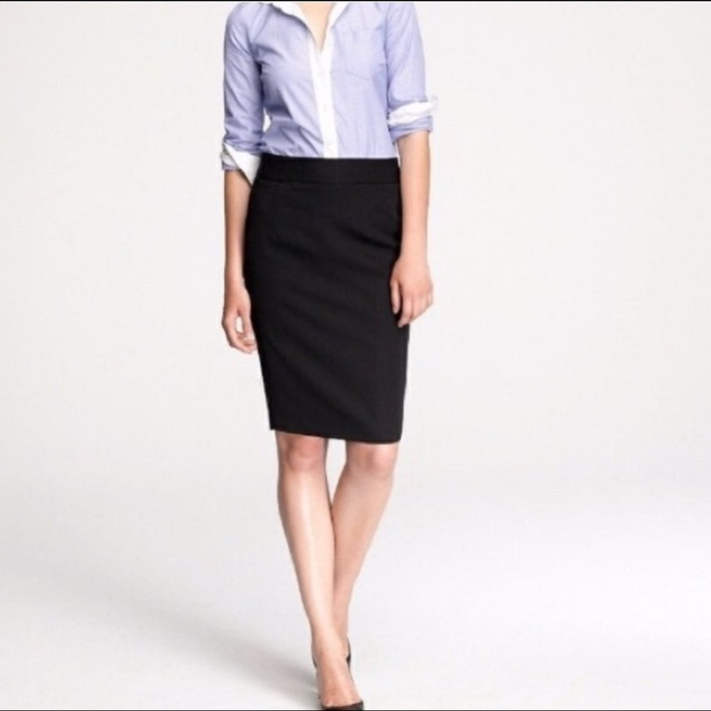 J. Crew‎ Super 120’s Black 100% Wool Pencil Careerwear Skirt Women’s Size 4